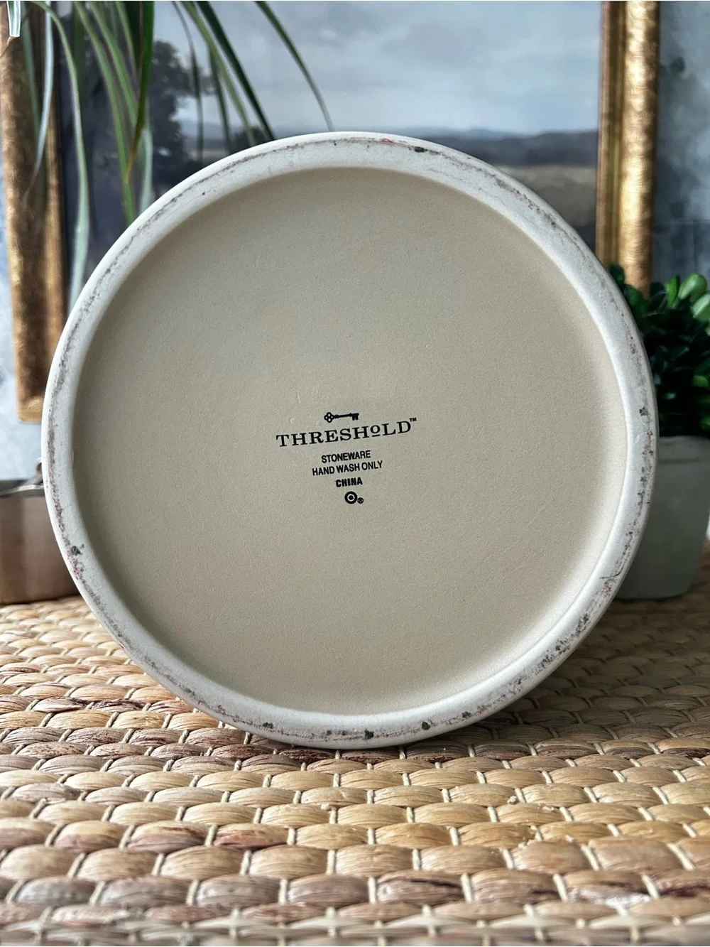 🌴Threshold Two-Tone Speckled Cream Stoneware Canister w/Wood Lid